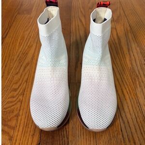 Michael‎ Kors Kendra Sock Sneakers Rainbow Sole Ankle Bootie White Size 6.5